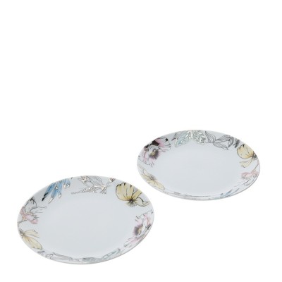 Hervit Set 2 Piatti Dessert in Porcellana 19cm