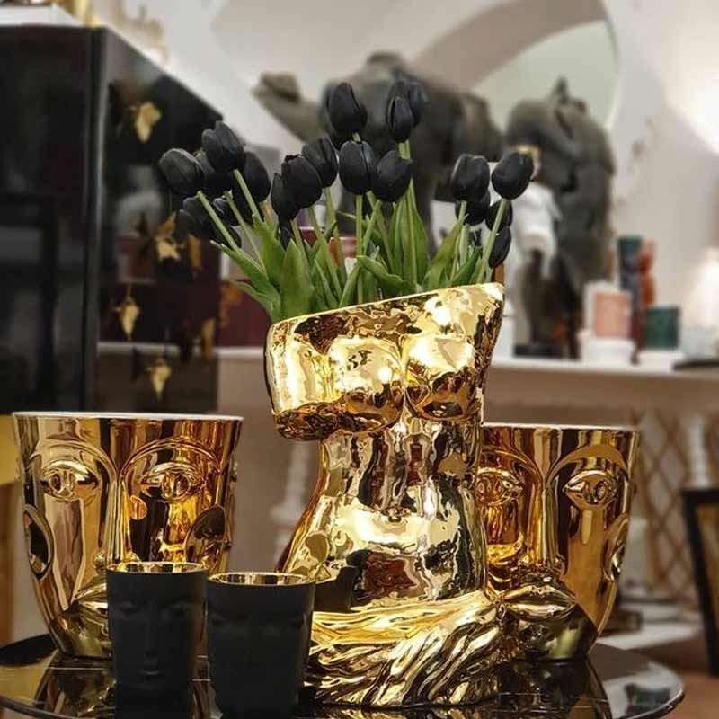 VASO IN CERAMICA "MILO" ORO Cm.28x25,5  h.38,5