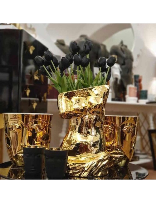 VASO IN CERAMICA "MILO" ORO Cm.28x25,5  h.38,5