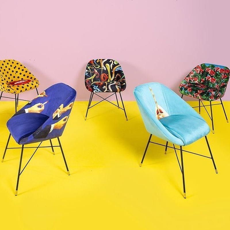 SEDIA IMBOTTITA "TOILETPAPER" Cm.60x63 h.78 - SHIT