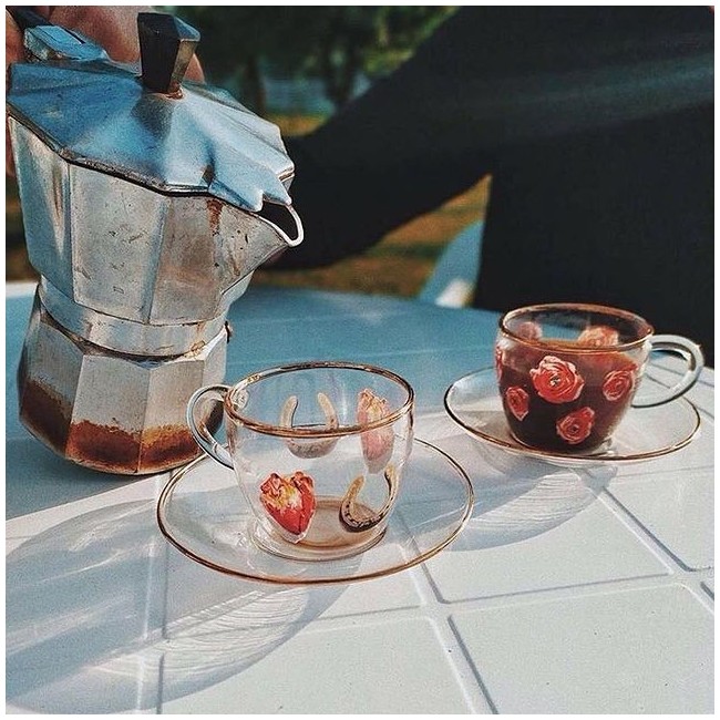 SET CAFFE IN VETRO "TOILETPAPER" Cm.6,5x8,8 h.5/?