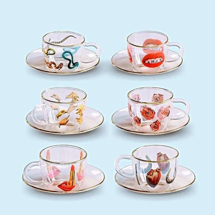 Seletti Tazzina da caffè Tongue Toiletpaper in vetro