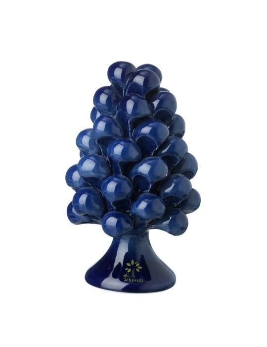 Pigna Media Blu Gli Alberelli Portafortuna in Ceramica Dipinta a Mano
