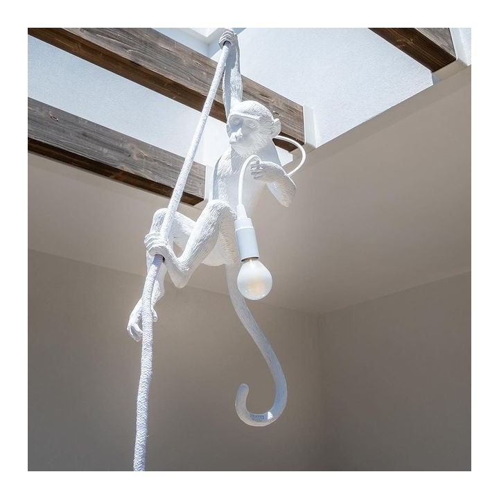Seletti Monkey Lamp con corda da soffitto 76,5 cm