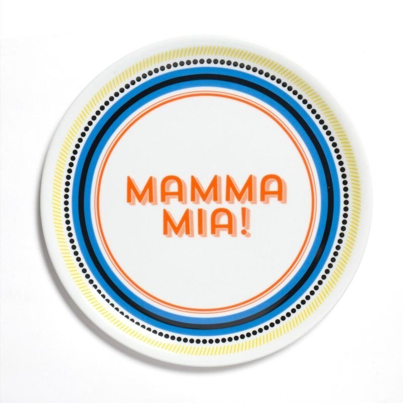 Piatto Pizza Mamma Mia Bitossi Home Ø 32 cm – Piatto Pizza in Porcellana Design Italiano