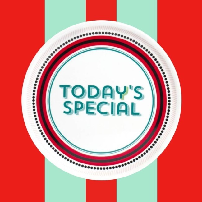 Piatto Pizza "Today's Special" di Bitossi con sfondo