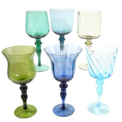 Bitossi set 6 calici blu/verde