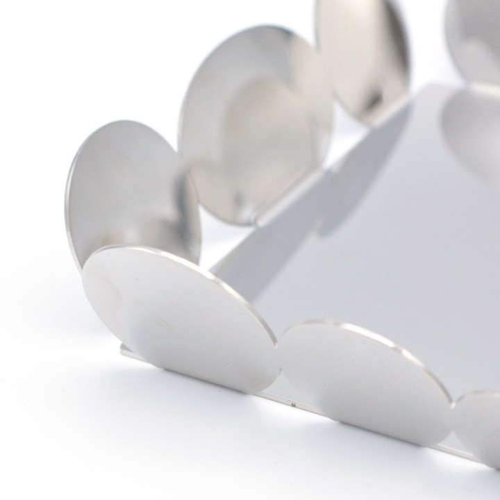 Elleffe Design Vassoio in acciaio inox 33 × 23 cm