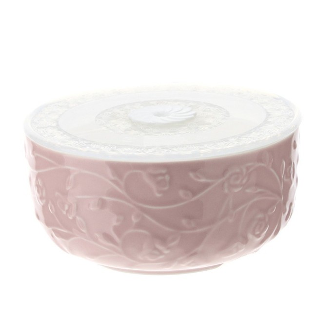 Hervit Contenitore porcellana roselline 13X7 CM Hervit Contenitore porcellana roselline 13X7 CM