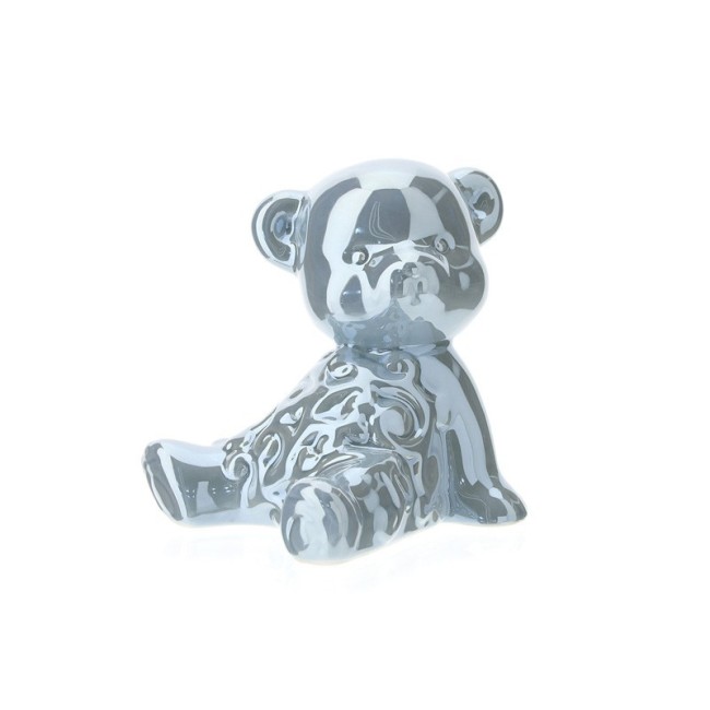 Hervit Orsetto blu perlato in porcellana 12CM Hervit Orsetto blu perlato in porcellana 12CM