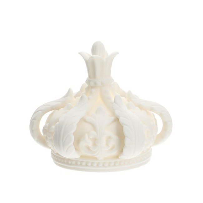 Hervit Lampada corona in porcellana bianca biscuit 11X9.5 CM Hervit Lampada corona in porcellana bianca biscuit 11X9.5 CM