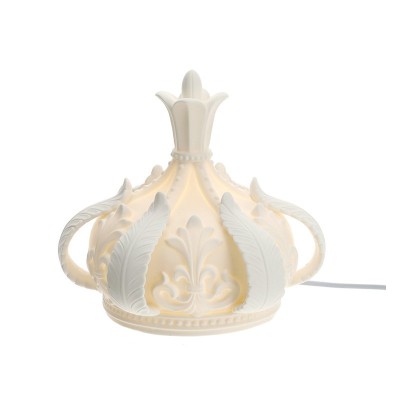 Lampada a Corona in Porcellana Biscuit con Luce LED –...