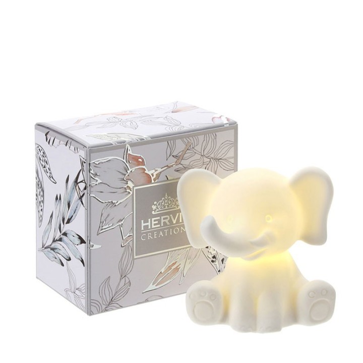 Hervit Elefantino in porcellana bianca biscuit 8cm