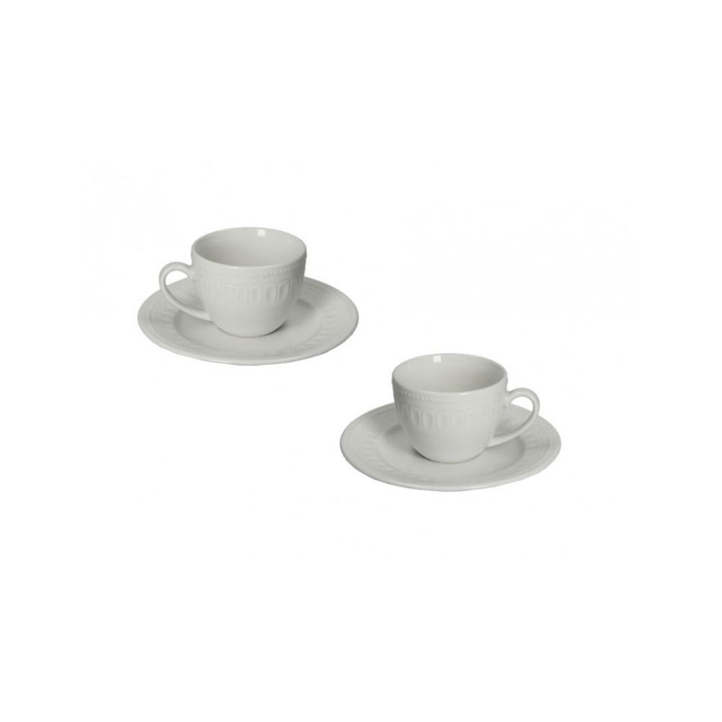 Set 2 Tazzine Caffè con Piattino Senza Tempo Brandani in New Bone China