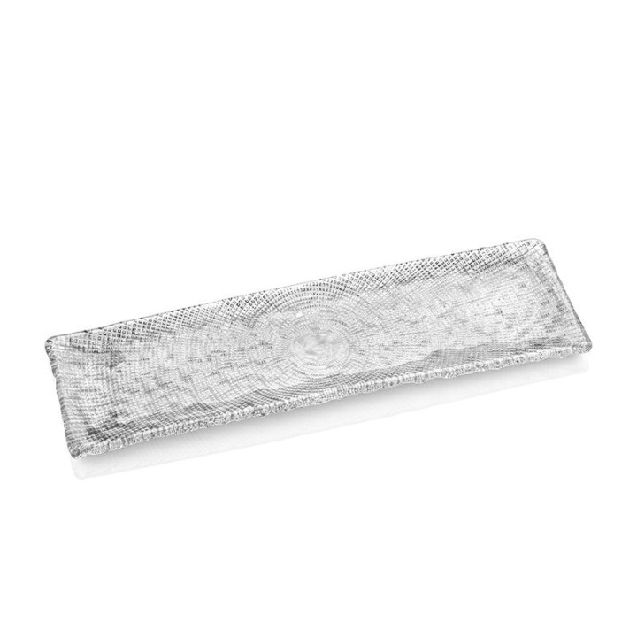 Il vassoio rettangolare in vetro trasparente Ivv Diamanté