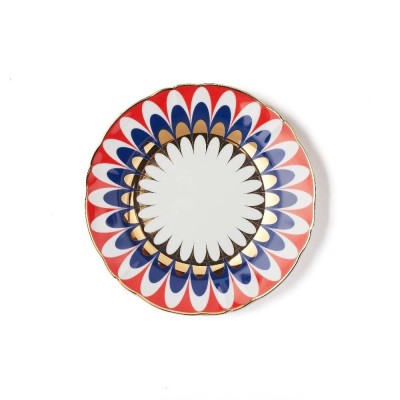 Piatto Frutta Flora – Porcellana Decorata con Oro – Bitossi