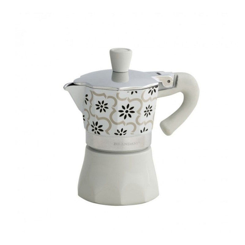 Caffettiera Alhambra 1 Tazza in Alluminio – Design Elegante Tortora | Brandani