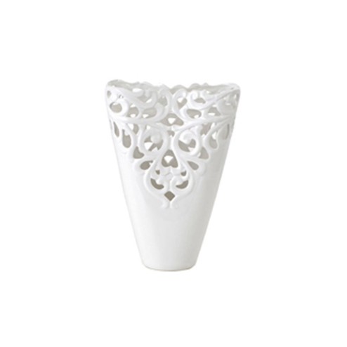 Hervit vaso in porcellana traforato bianco