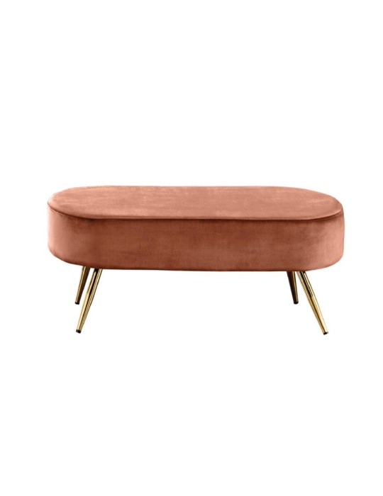 Poggia Piedi in Velluto Cipria e Oro – Design Elegante Arredo Living | Brandani