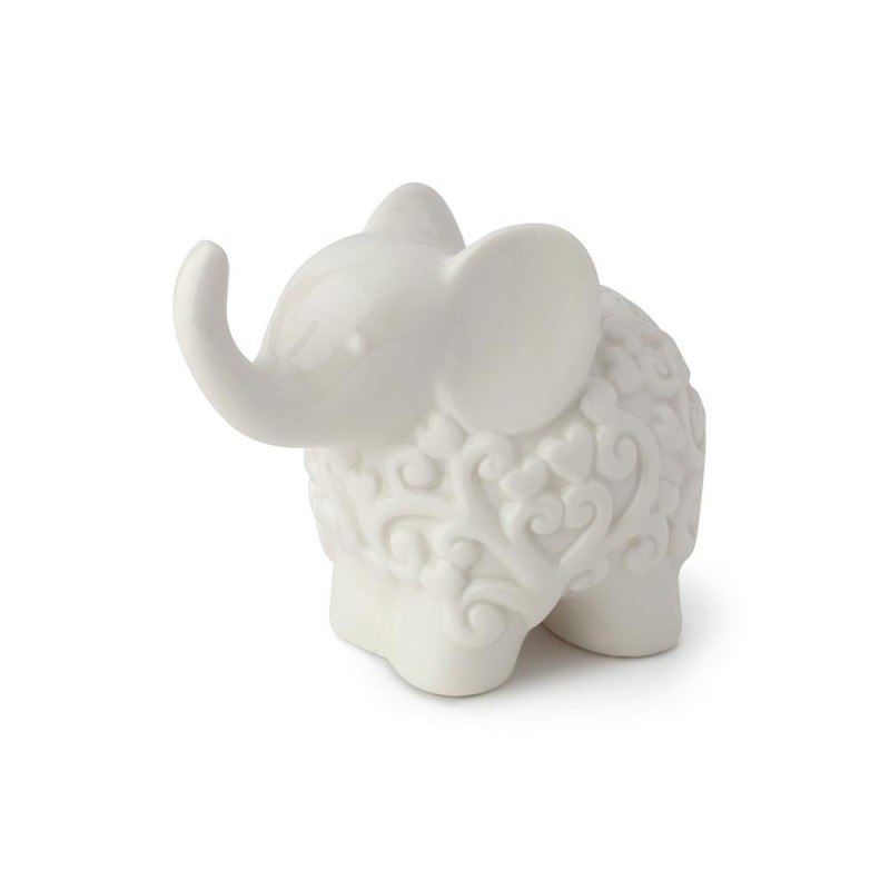 ELEFANTE PORCELLANA BIANCA 12CM LOVE