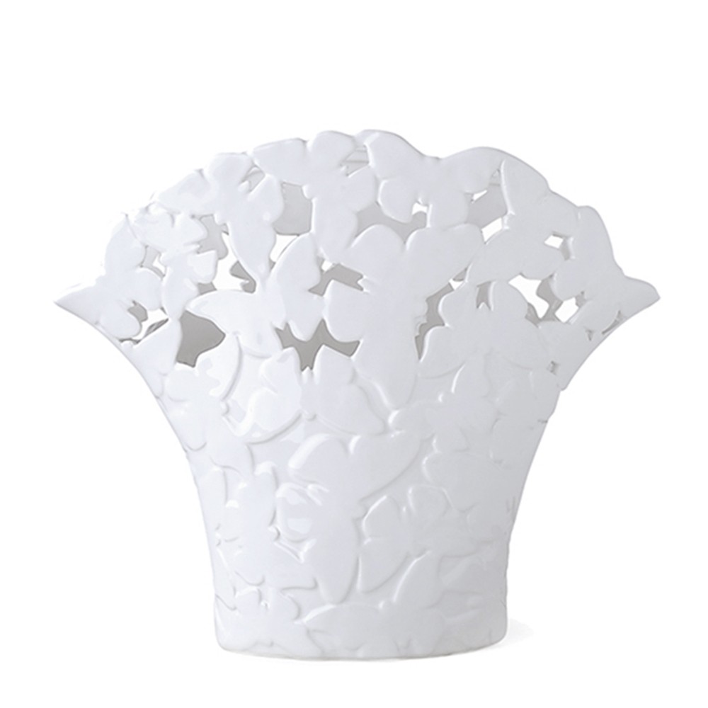 Candida Celiento - Hervit Creations, vaso farfalle in porcellana traforata 41x33cm
