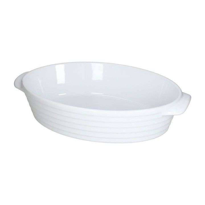 Tognana Pirofila ovale Rings in ceramica bianca 36 × 22,5 cm