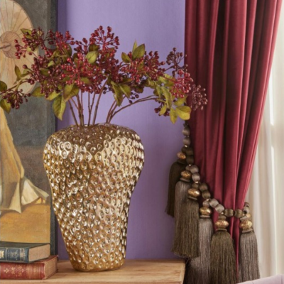 Vaso Chakra Fragola Gold EDG in Ceramica Ø25 H37 cm... 2