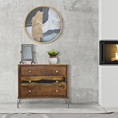 OROLOGIO DA MURO ART BLUE Ø 60 CM CON BORDO ORO | MAURO... 2