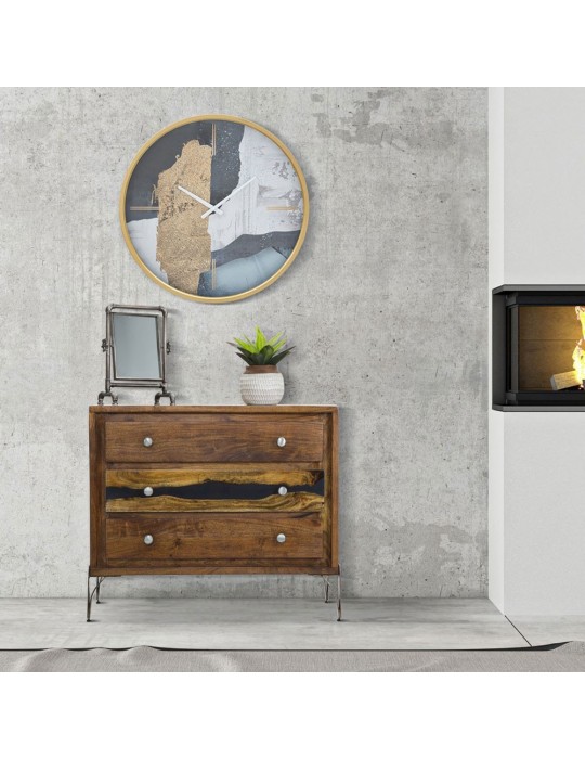 OROLOGIO DA MURO ART BLUE Ø 60 CM CON BORDO ORO...