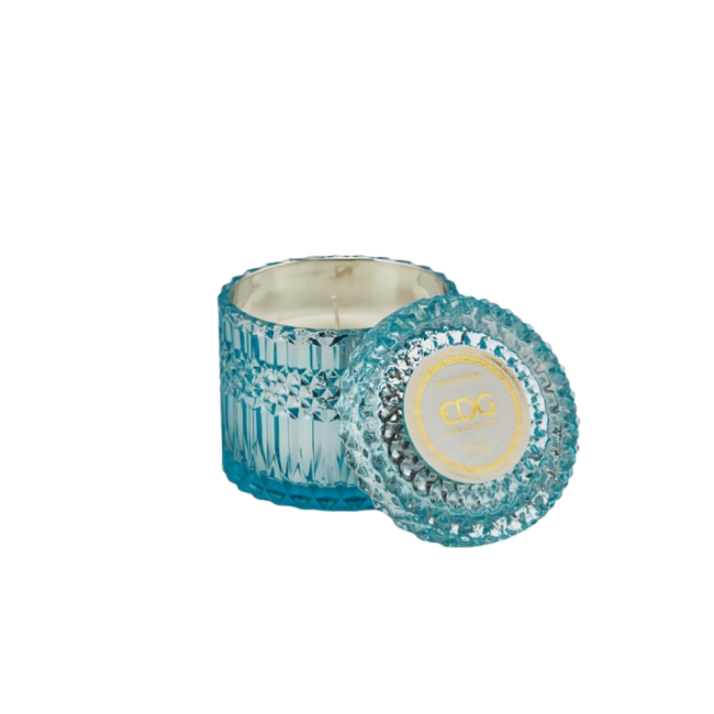 Candela Profumata Crystal in Vaso di Cristallo Azzurro H10,5 cm | EDG