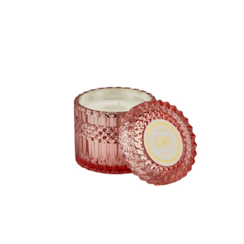 Candela Profumata Crystal in Vaso di Cristallo Rosa H10,5 cm | EDG