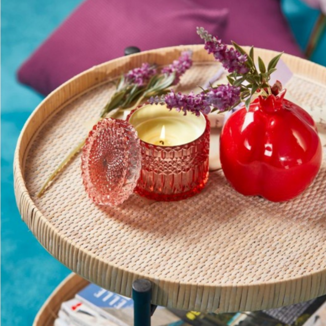 CANDELA CRYSTAL C/VASO H10.5 D10.5 PINK