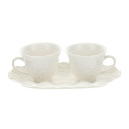 Hervit Tete a Tete caffè in porcellana bianca 19x9cm
