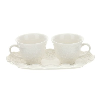 Hervit Tete a Tete caffè in porcellana bianca 19x9cm