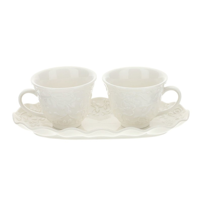 Hervit Tete a Tete caffè in porcellana bianca 19x9cm