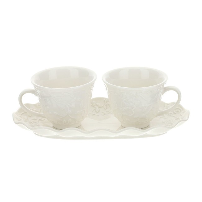 Hervit Tete a Tete caffè in porcellana bianca 19x9cm