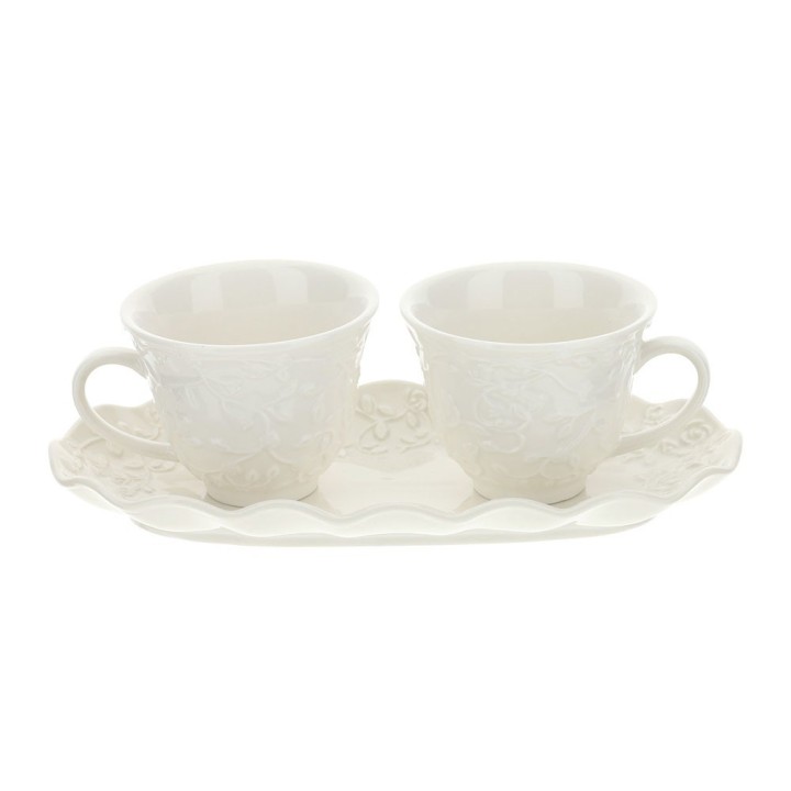 Hervit Tete a Tete caffè in porcellana bianca 19x9cm