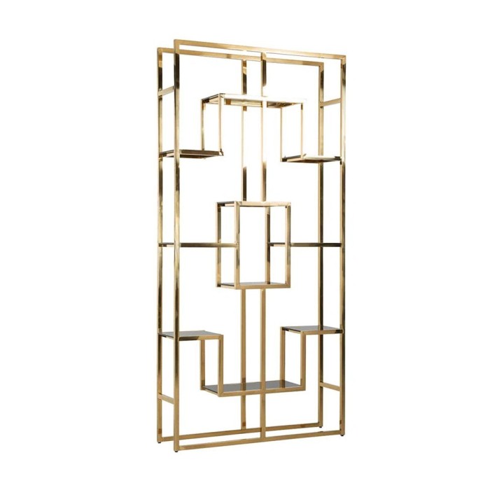 Richmond Scaffale Magnus oro e vetro nero 108 × 30 cm