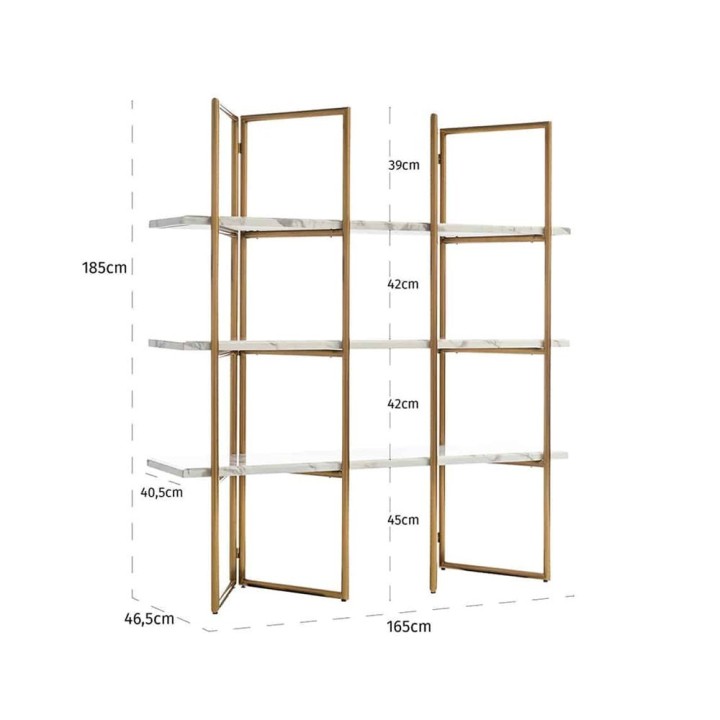 Richmond Scaffale Lagrand 3 ripiani 165 × 46,5 cm