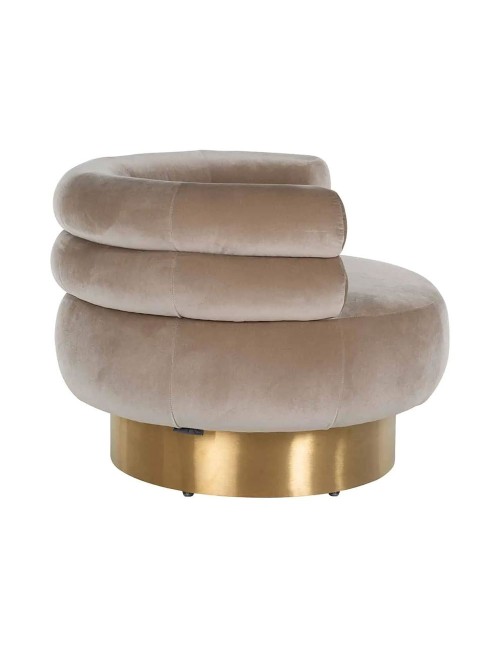 SWIVEL EASY CHAIR FAYAH SAND VELVET/BRUSHED GOLD