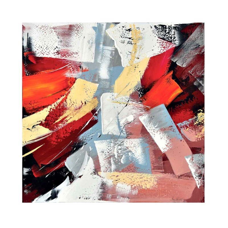 Quadro Astratto Dipinto CONNESSIONE DI COLORI 100x100 – Agave