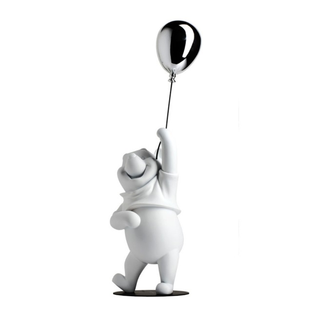 WINNIE THE POOH GLOSSY WHITE AND CHROMED SILVER