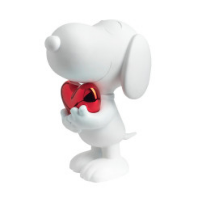 SNOOPY HEART MATT WHITE AND CHROMED RED 27 CM