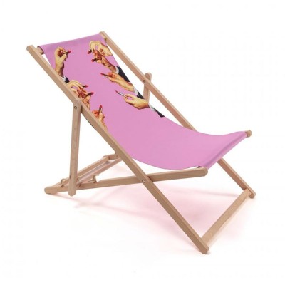 Seletti sedia sdraio Deck Chair Lipstick Pink