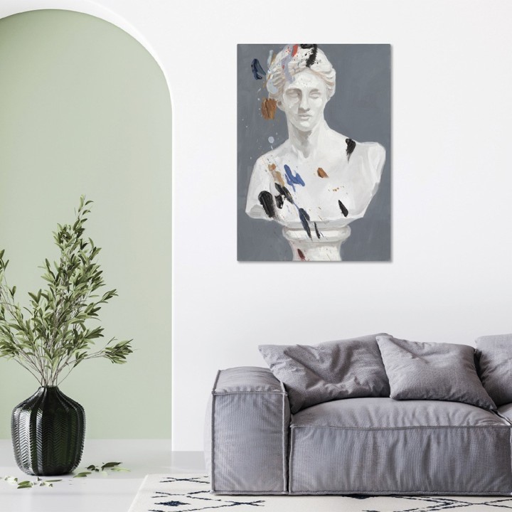 Agave Quadro Modern Art bianco e grigio 70 × 100 cm