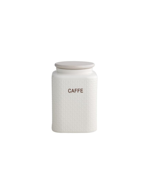 Brandani Barattolo Caffè in Porcellana Bianca e Tappo Bamboo – 1 kg