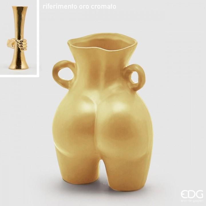 EDG Enzo De Gasperi Vaso Chakra Booty ceramica oro 27 cm