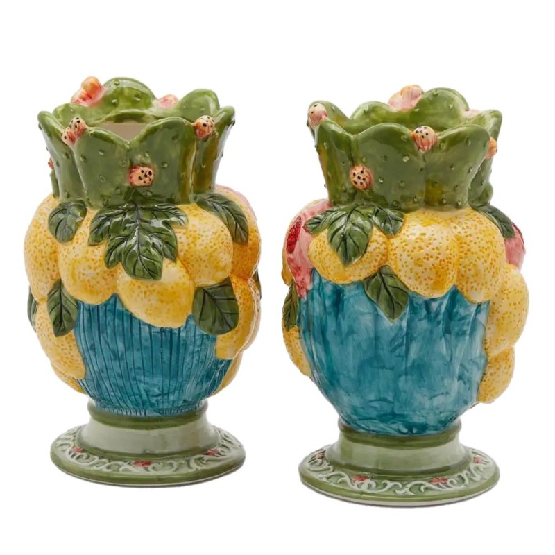 Set Coppia Vasi Testa Sicily Lui + Lei H24 cm...