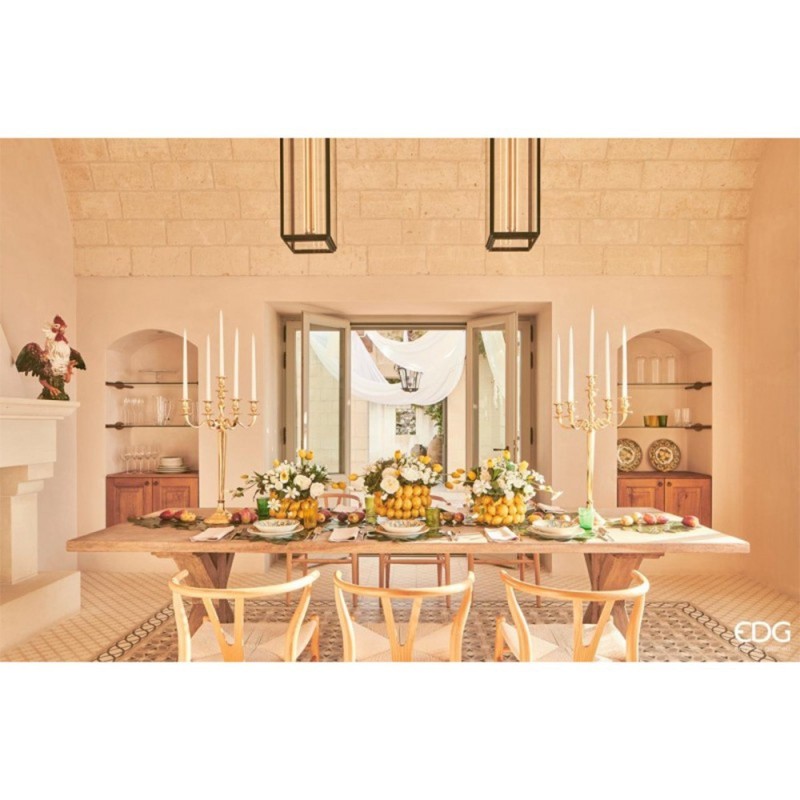 Enzo De Gasperi Vaso Chakra con Limoni Piccolo Ø28cm in tavola