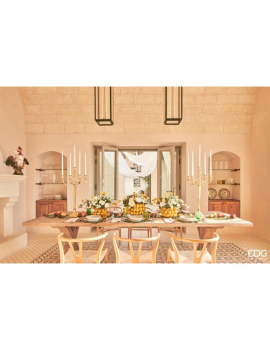 Enzo De Gasperi Vaso Chakra con Limoni Piccolo Ø28cm in tavola